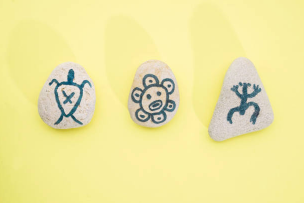 Ancient Taíno cultural symbols connected to land and agriculture